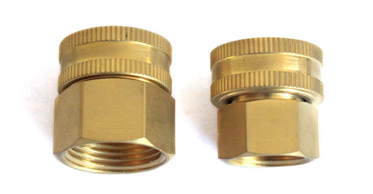 Dual Female Žalvaris Swivel Hose Connector